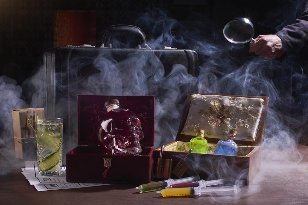 A selection of steaming drinks at The Case of the Poisoned Chalice