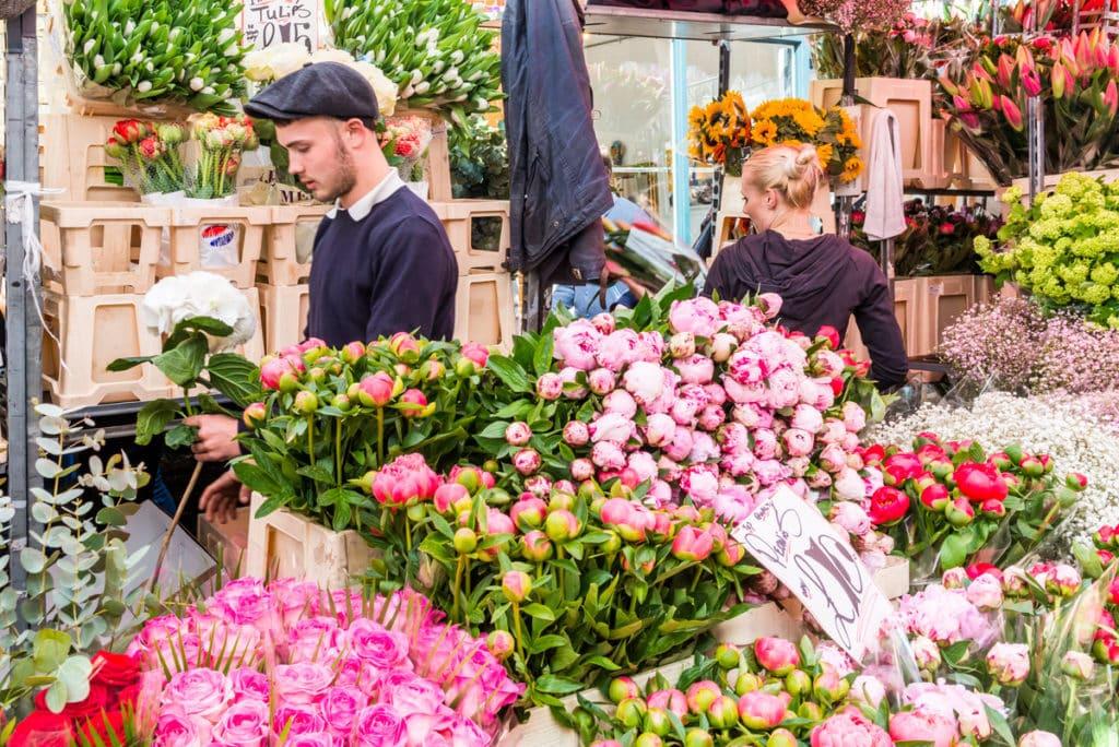 People looking for flowers at one a London florist