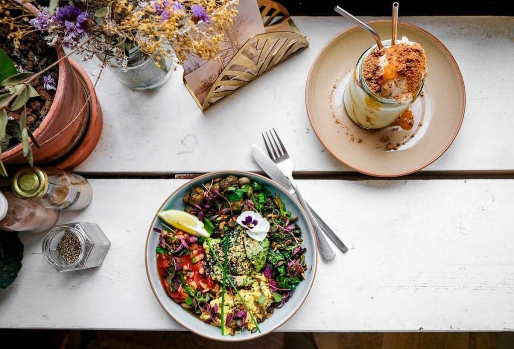 A lovely spread of vegan food ready for eating served at We Are Vegan Everything (WAVE)