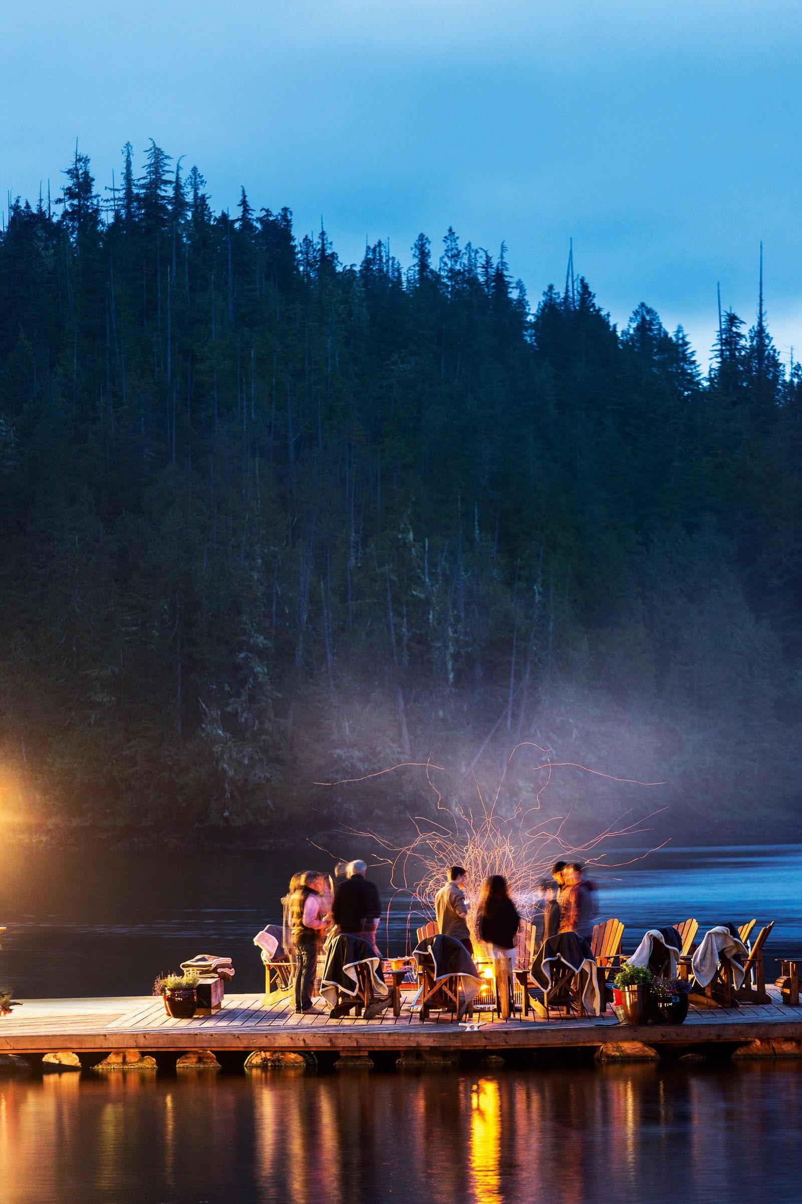 A moonlit gathering on Nimmo Bay