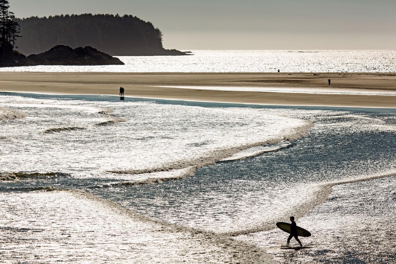 Surfers on Chesterman beach