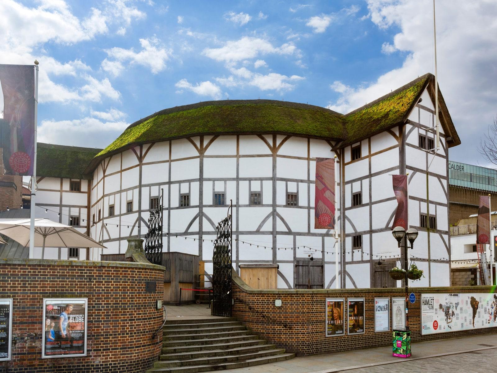 Shakespeare's Globe theatre on the south bank of the River Thames Southwark London England UK